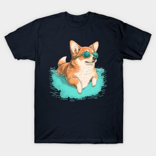 Summer Swim Corgi T-Shirt